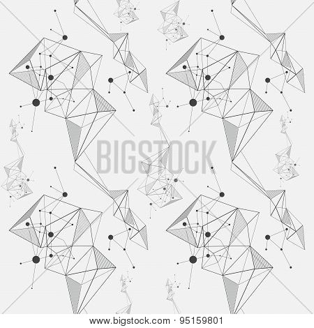 Vector Seamless Pattern. Modern Stylish Texture. Repeating Geometric Background With Linear Triangle