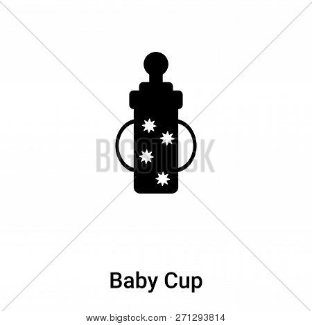 Baby Cup Icon In Trendy Design Style. Baby Cup Icon Isolated On White Background. Baby Cup Vector Ic