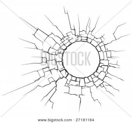 vector illustration of circle crack