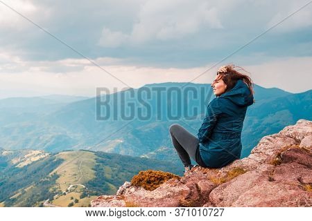 Traveling Outdoor Hiking In Nature.traveling In Nature. Woman Travel Outdoor In Nature. Nature. Trav