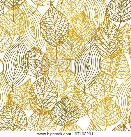 Autumnal leaves seamless pattern