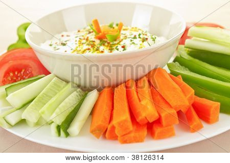 Dip and Vegetables