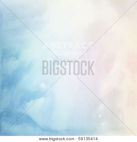 Soft colored abstract background for design. Watercolor texture effect. Eps 10 vector.