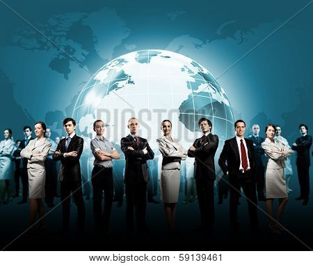 Group of successful confident businesspeople. Globalization concept