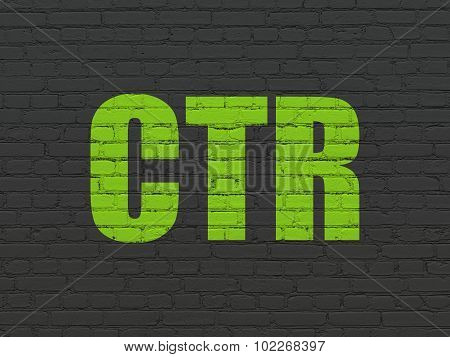 Finance concept: CTR on wall background