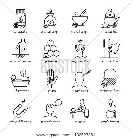 Alternative Medicine Icons Set