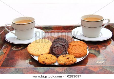 Two Cups of Tea with Biscuits