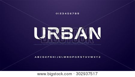 Sport Future Curve, Wave Modern Alphabet Fonts. Technology Typography Urban Font And Number Uppercas