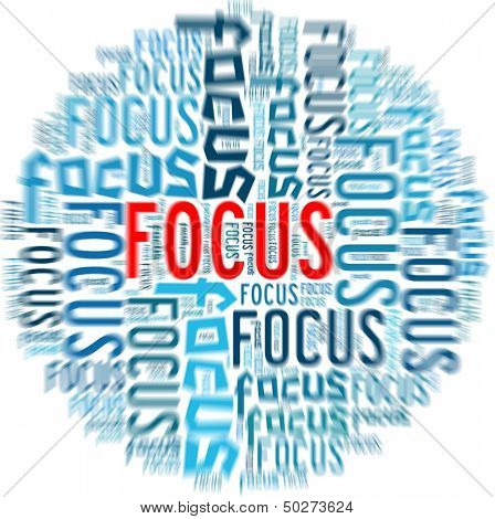 Focus concept in word collage