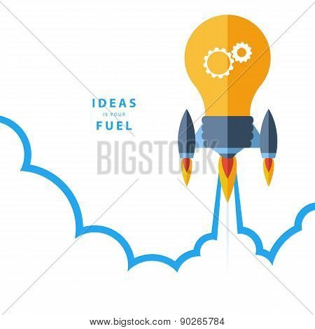 Ideas is your fuel. Concept for creativity, big idea, creative work, starting new project.