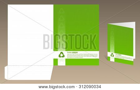 Gren And White Document Folder Layout Design With Recycle Symbol