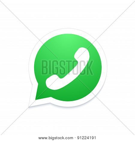 Vector modern phone icon in bubble speech