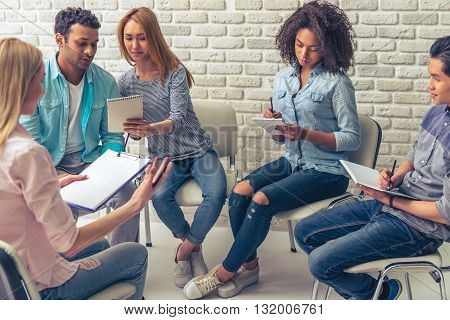 Young People Studying