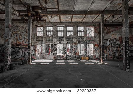 Abandoned Warehouse - Factory Room - Empty Loft