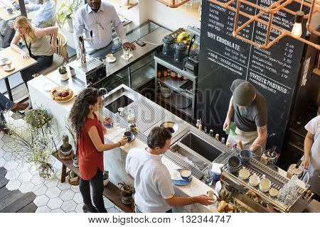 Coffee Shop Bar Counter Cafe Restaurant Relaxation Concept