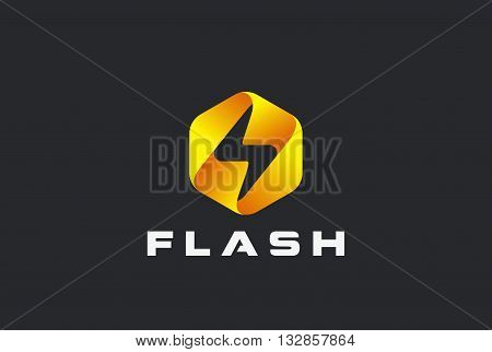 Flash Logo vector Lighting bolt Thunder Power Fast Speed icon