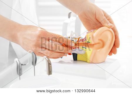 Construction of the ear, hearing prosthetics lab