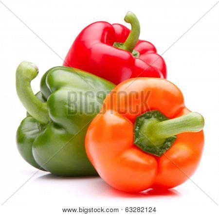 Sweet bell pepper isolated on white background cutout