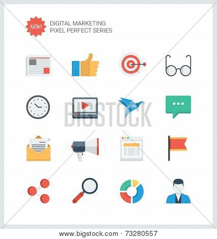 Pixel Perfect Digital Marketing Flat Icons