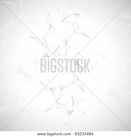 Geometric gray background. Molecule and communication background. Graphic background for your design