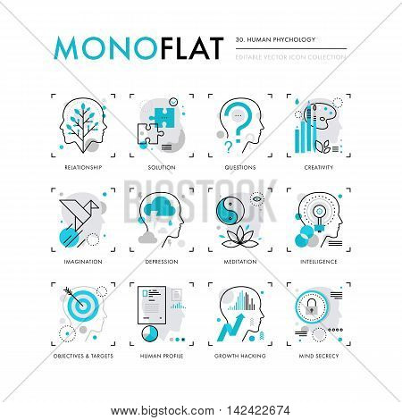 Human Psychology Monoflat Icons