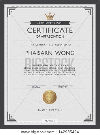 Certificate Template And Element.