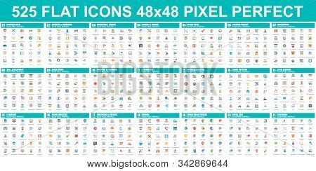 Simple Set Of Vector Flat Icons. Contains Such Icons As Business, Marketing, Shopping, Banking, E-co