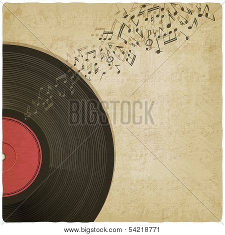 Vintage background with vinyl record