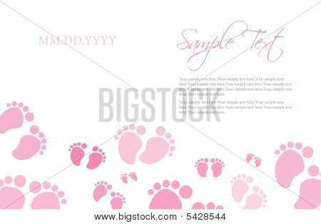 Pink Baby Feet Invitation Template