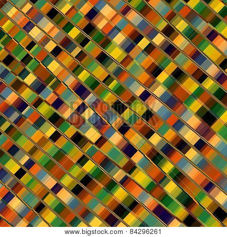 Optical illusion mosaic. Parallel lines. Abstract geometric background pattern. Colorful stripes.