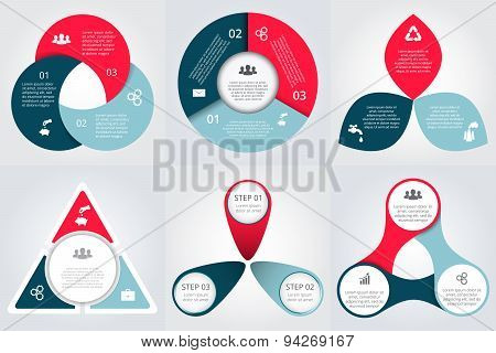 Vector circle elements set for infographic.