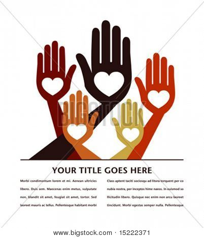 Helpful hands with copy space vector.