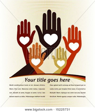 Helpful hands with copy space vector.