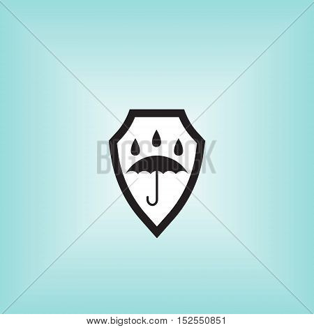 Waterproof vector icon. Isolated waterproof vector sign. Water proof vector illustration logo. Umbrella vector sign.