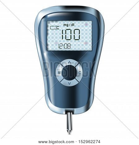 blood glucose meter glucometer diabetes blood glucose test isolated vector