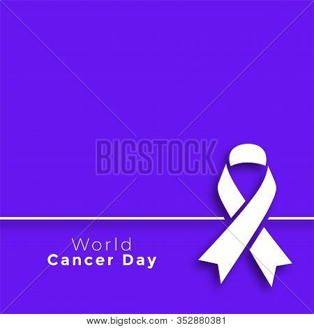 Purple World Cancer Day Minimal Poster Design