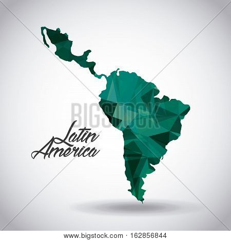 latin america map icon over white background. colorful design. vector illustration