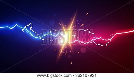 Vector Illustration Abstract Electric Lightning. Concept For Battle, Confrontation Or Fight