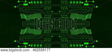 Technological Background Modern Abstract With Green Electronic Circuit Lines. Technology Vector Back