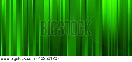 Green Abstract Background With Geometric Shapes And Light Lines. Green Lines In Futuristic Banner. N