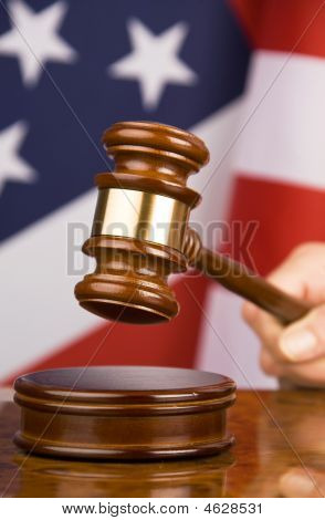 Gavel And American Flag