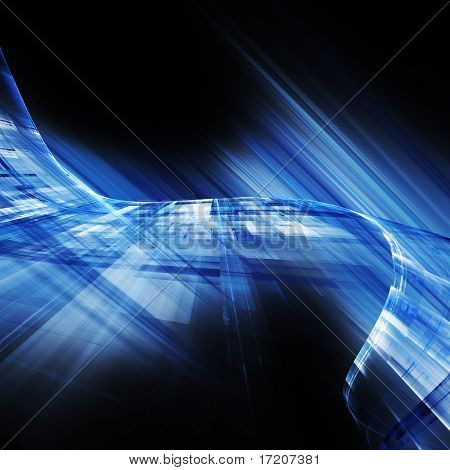 Blue on black futuristic abstract element