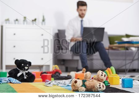 Businessman Father With Laptop