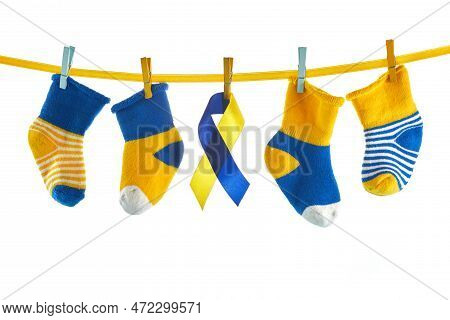 World Down Syndrome Day Background. Lots Of Socks.