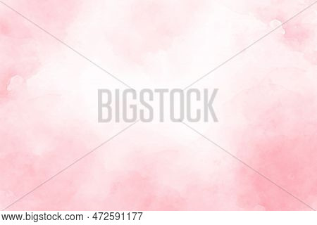 Abstract Pink Watercolor Background. Paint Brush Paper Textured Stain Canvas Element. Pastel Soft Wa