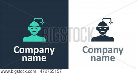 Logotype Concussion, Headache, Dizziness, Migraine Icon Isolated On White Background. Logo Design Te