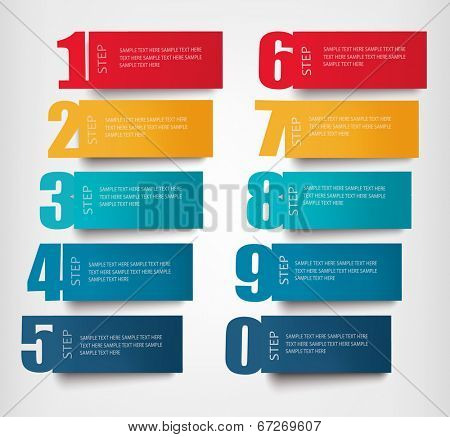 Info graphics banners with numbers and litters..Retro design template. Vector illustration 