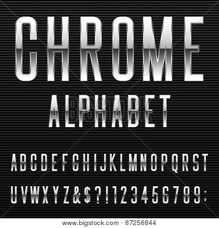 Chrome Alphabet Vector Font