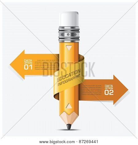 Education And Learning With Spiral Arrow Pencil Step Infographic