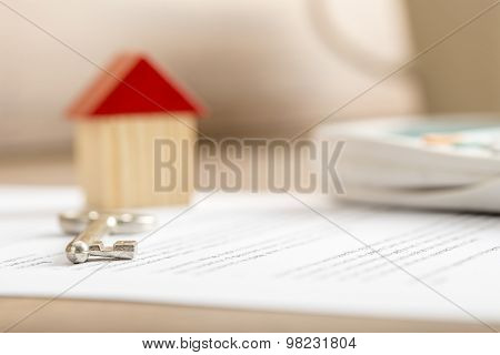 Closeup Of Contract Of House Sale Ready To Be Signed